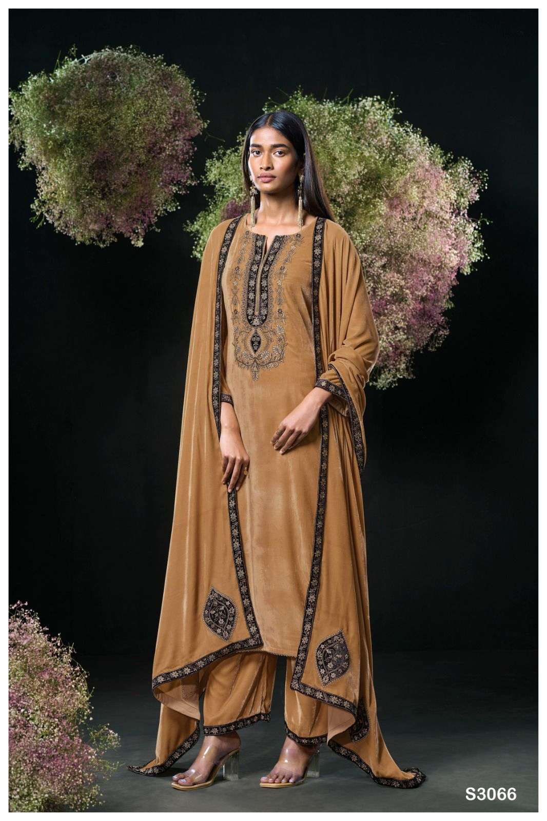 Ganga Fashion Quisha 3066 Premium Design Velvet Suit Price view 3