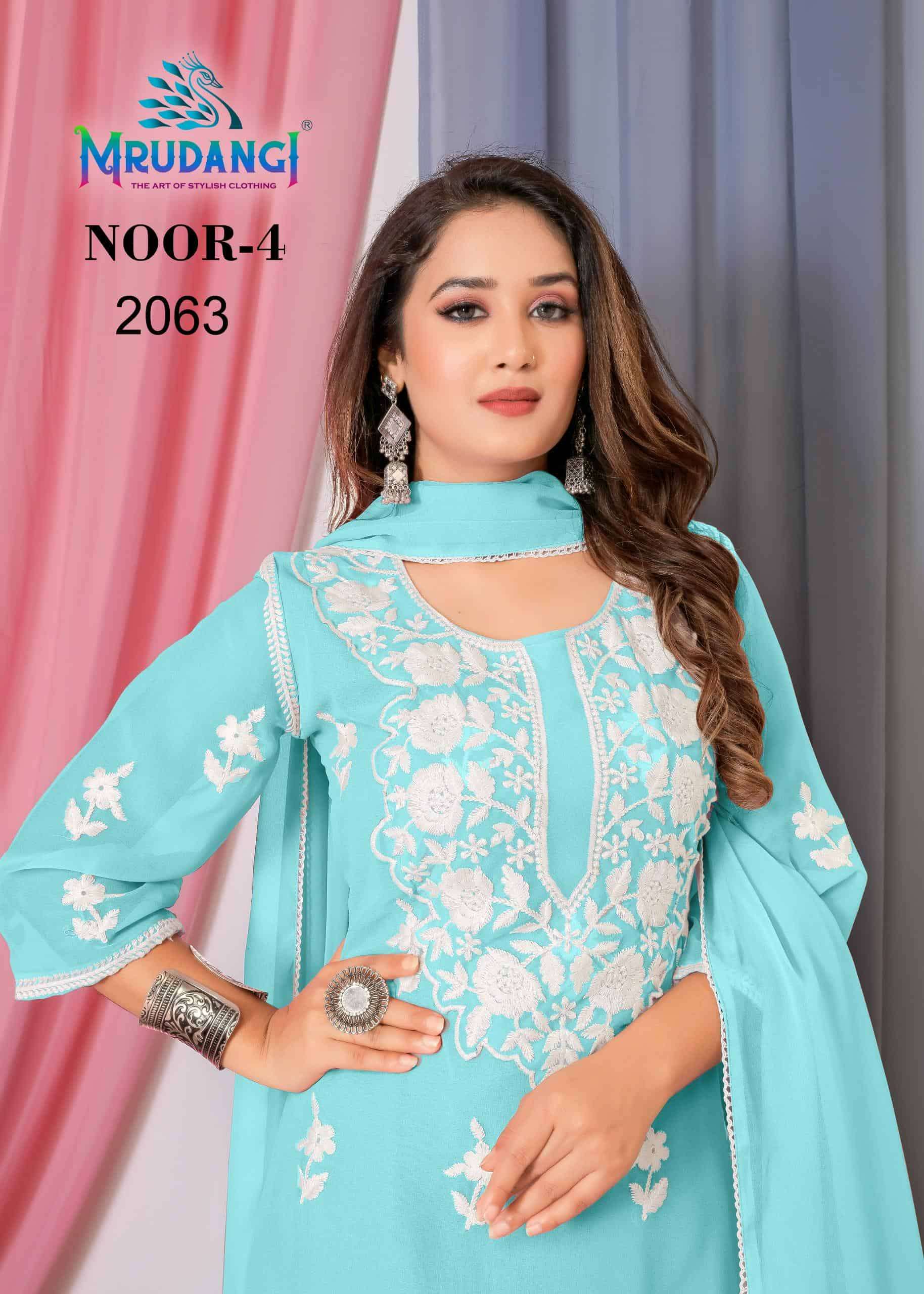 Mrudangi Noor Vol 4 Fancy Embroidered Designer Suits Wholesalers view 7