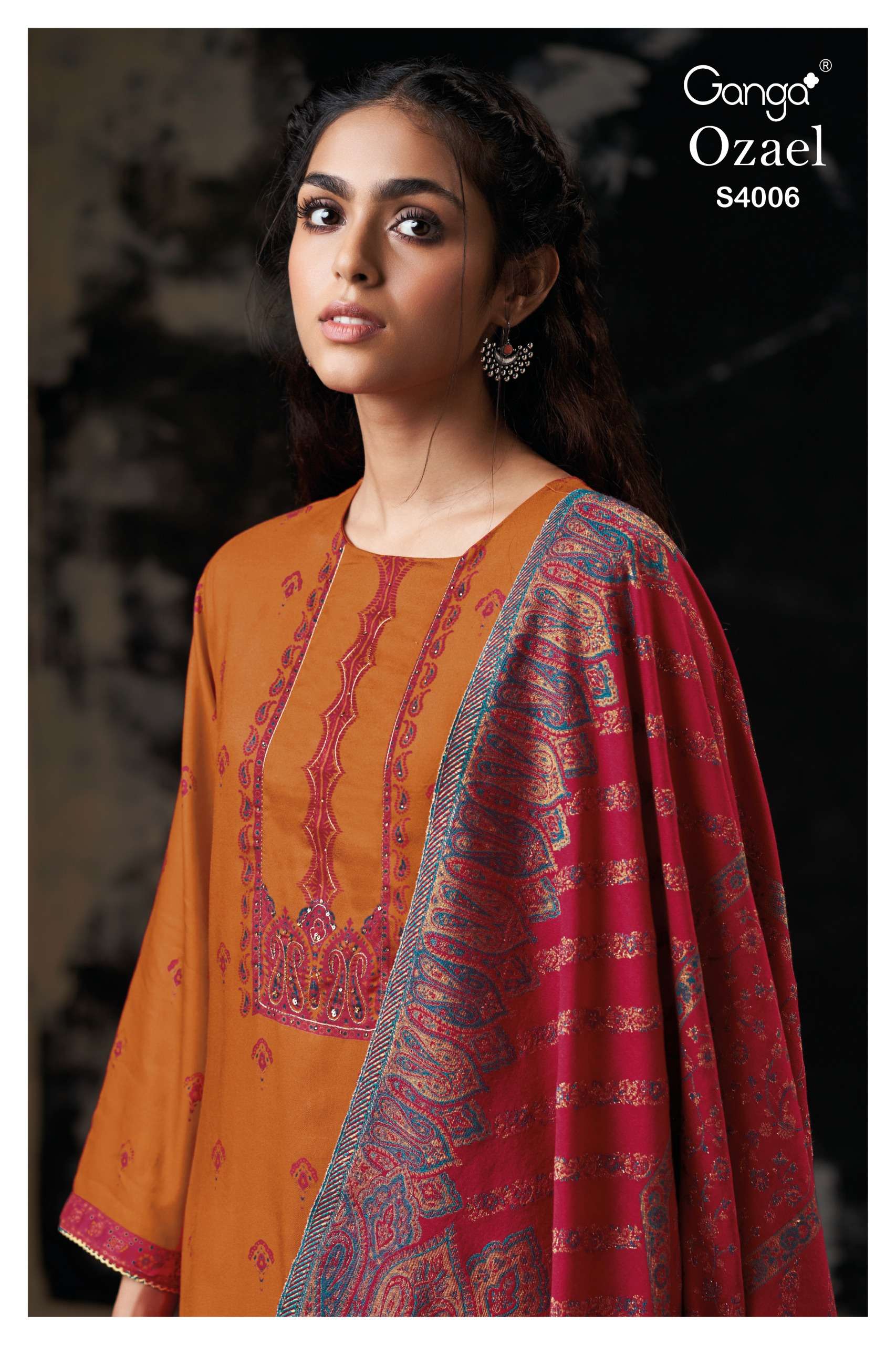 Ganga Fashion Ozael 4006 Pure Pashmina Winter Collection Ladies Suits view 2