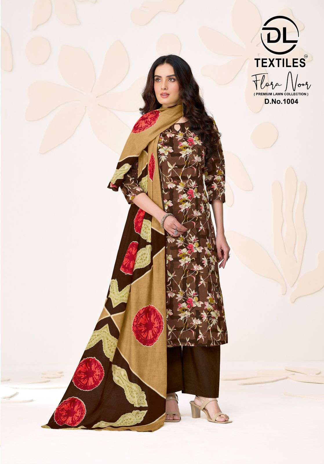 Flora Noor Premium Lawn Cotton Unstitched Suit view 2