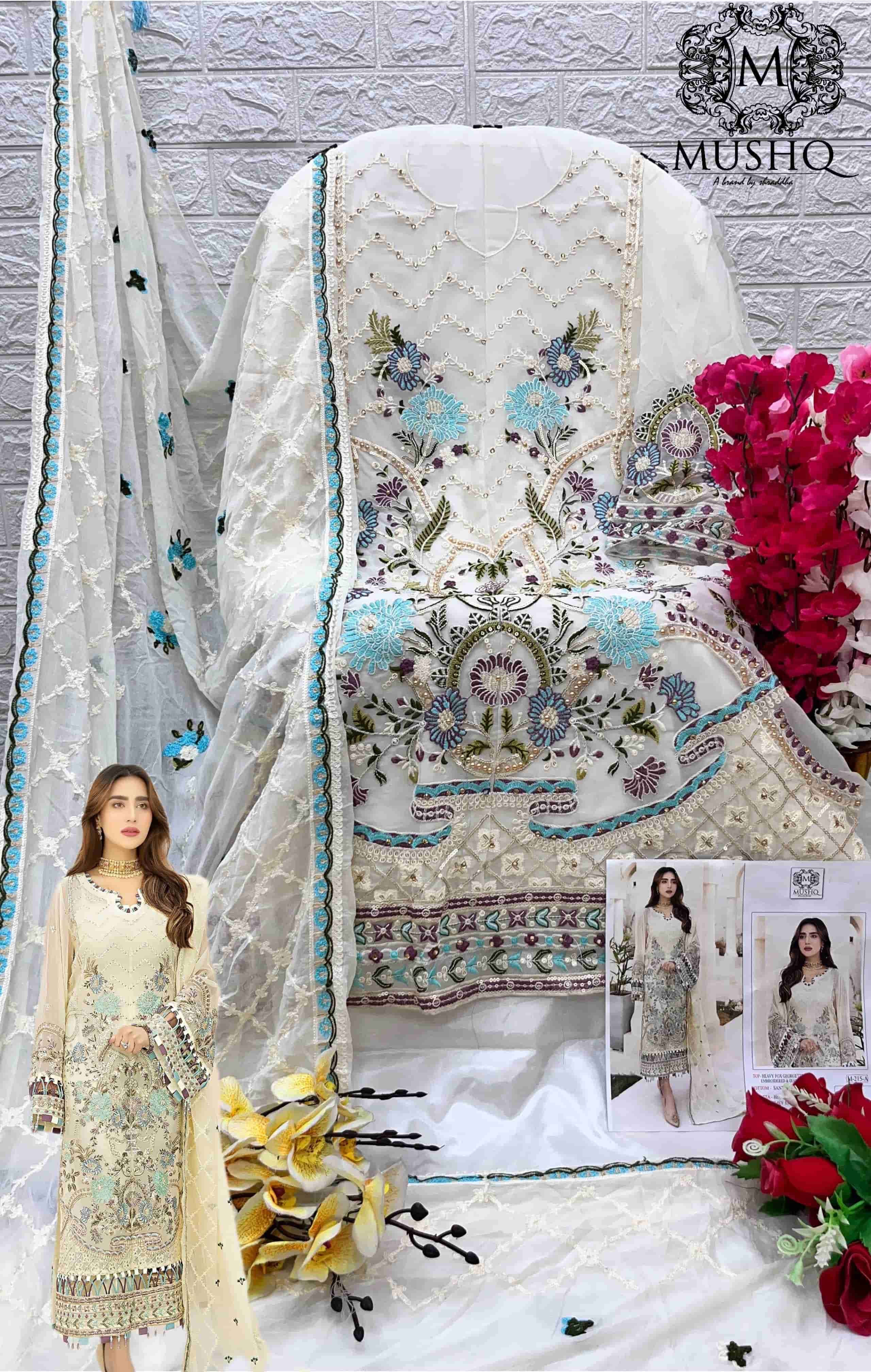 Mushq M 215 Colors Pakistani Festive Wear Style Designer Salwar Suit Wholesalers view 6