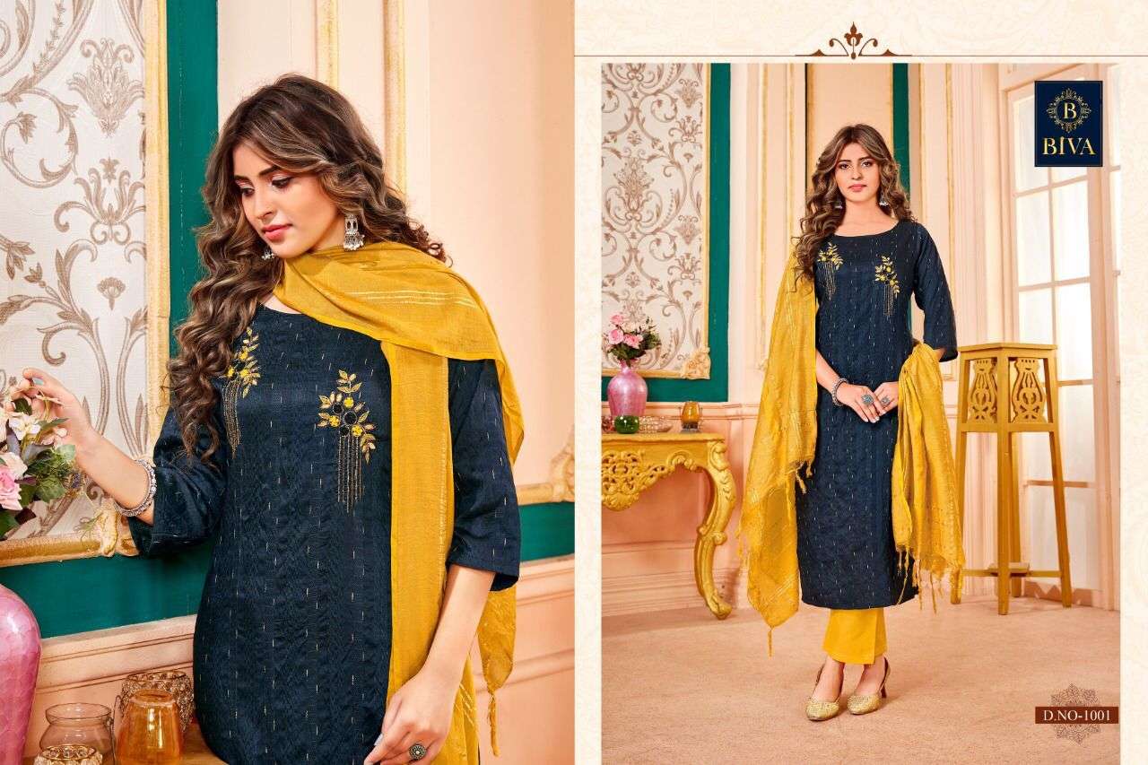 Biva Aura Designer Readymade Cotton Salwar Suit Collection in view 2