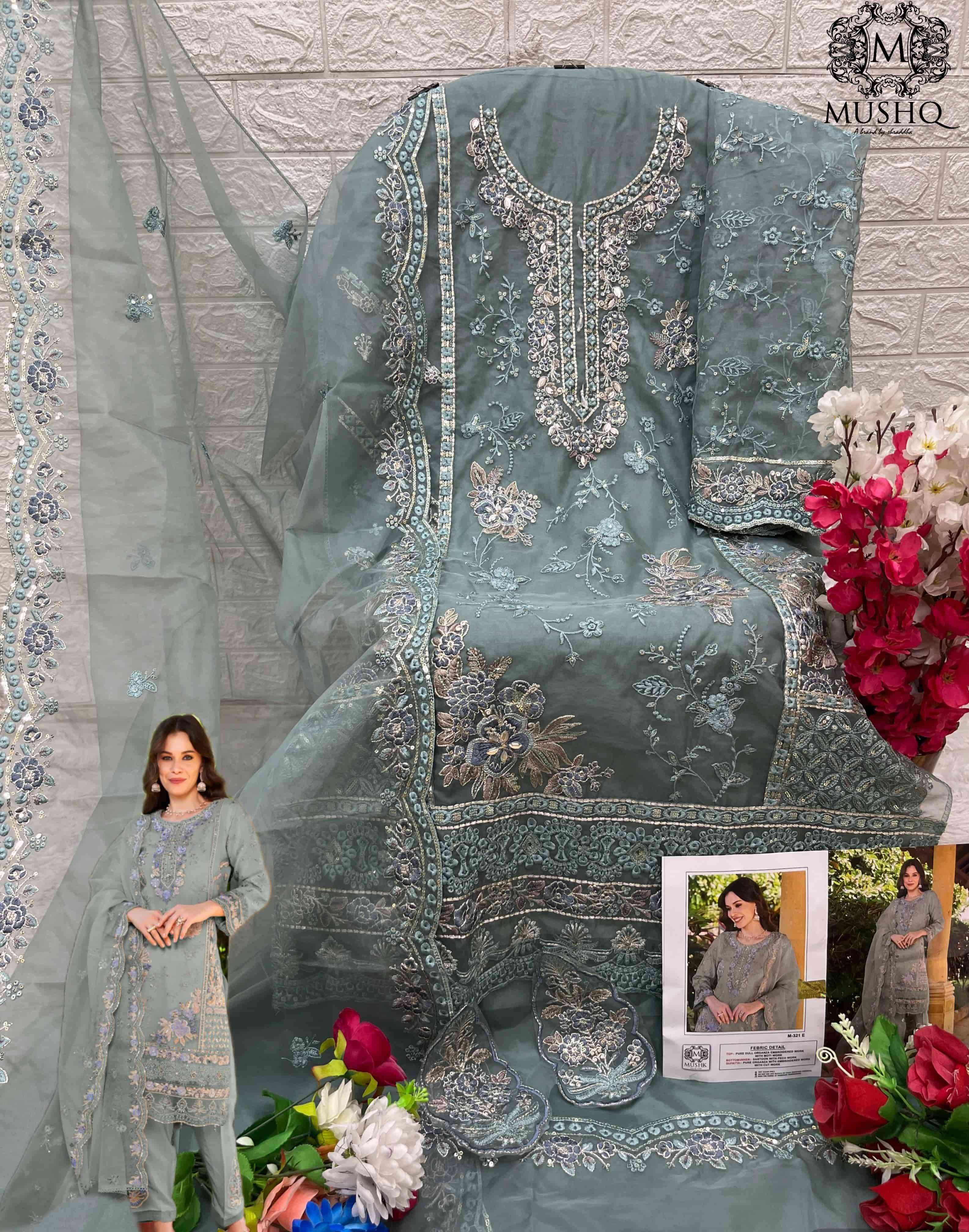 Mushq M 321 Colors Latest Designer Style Pakistani Salwar Suit Wholesalers view 9