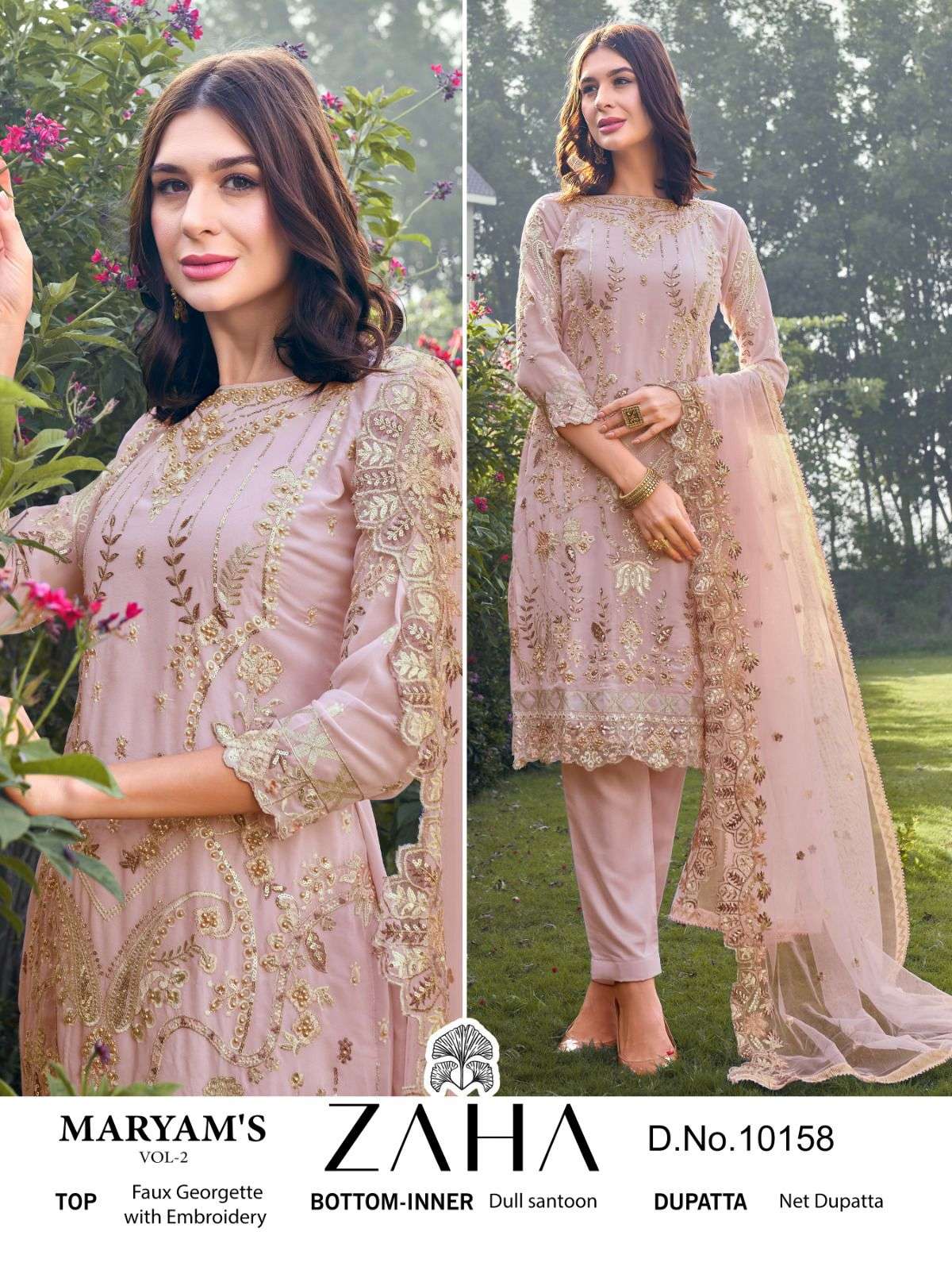 Zaha Maryams Vol 2 10158 To 10160 Designer Pakistani Dress New Collection view 9