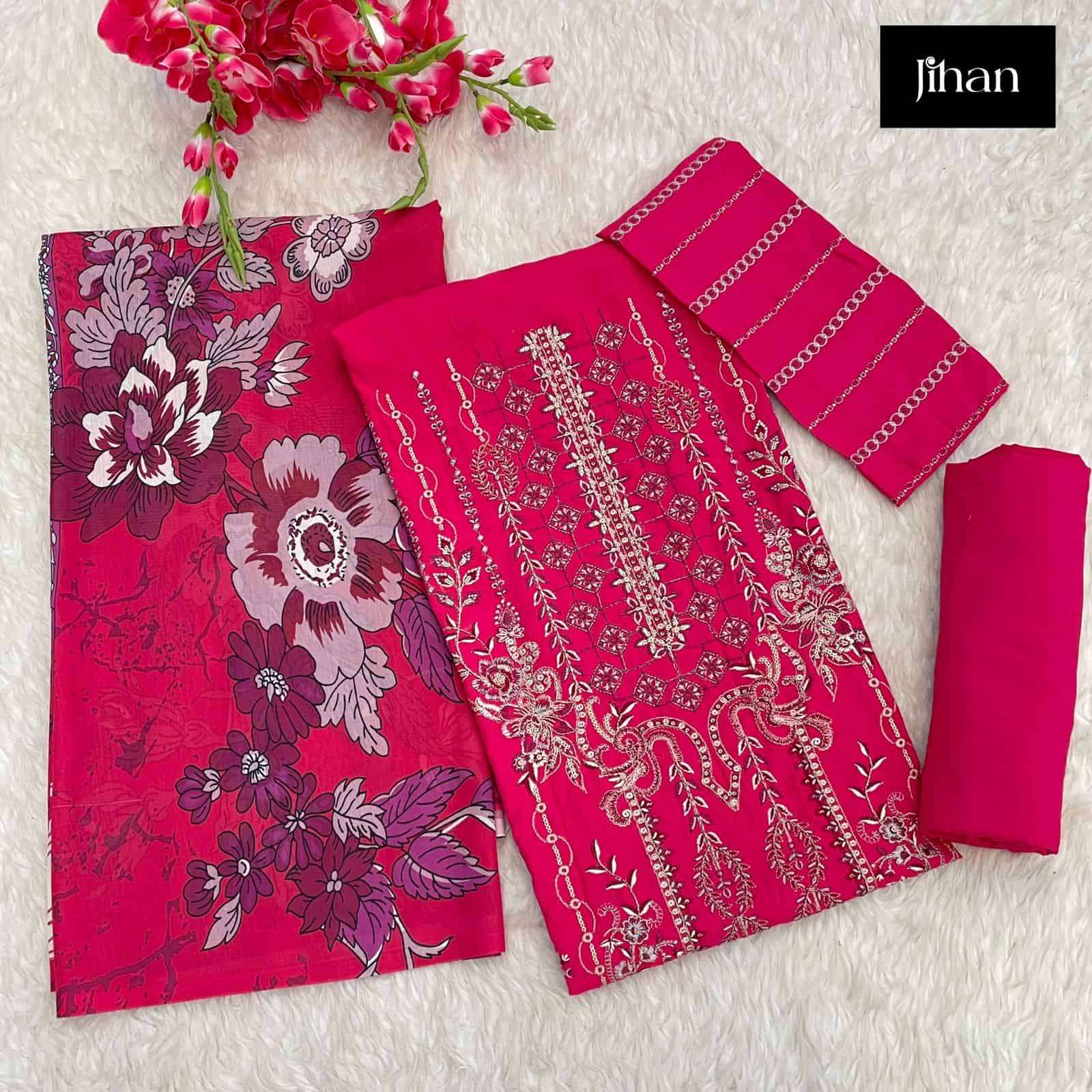 Jihan Riwayat Luxury Lawn Collection Embroidered Designer Dress Ensemble view 13