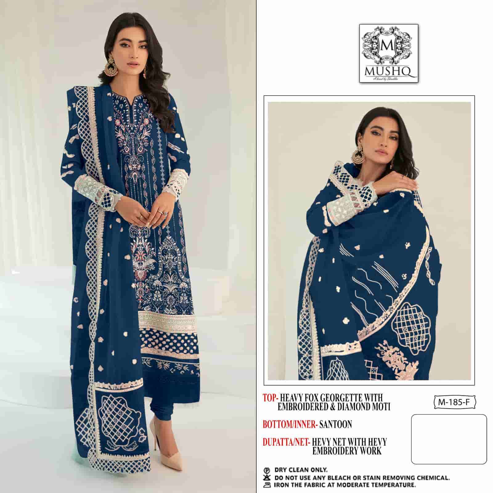 Mushq M 185 Colors Pakistani Festive Wear Style Designer Salwar Suit