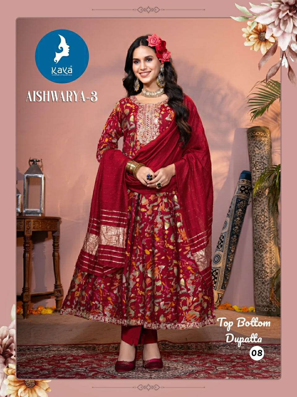 Kaya Aishwarya Vol 3 Anarkali Style 3 Piece Readymade Catalog view 12