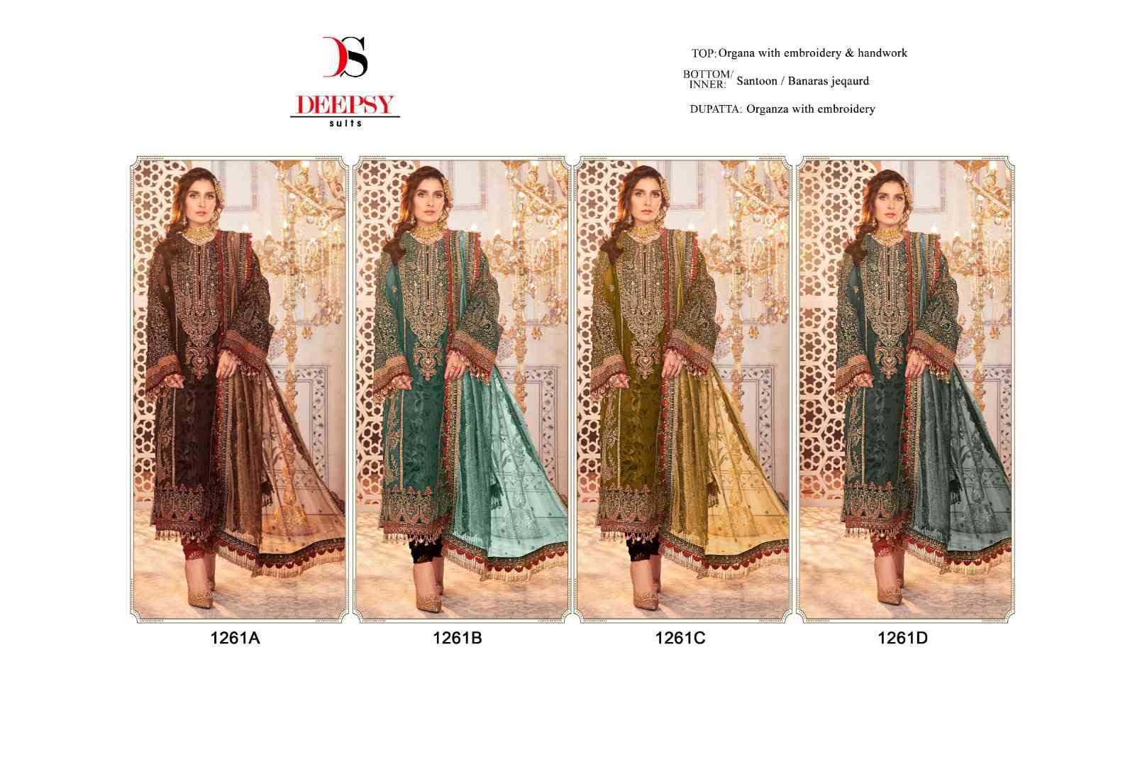 Deepsy 1261 Colors Organza Pakistani Unstitch Dress view 10