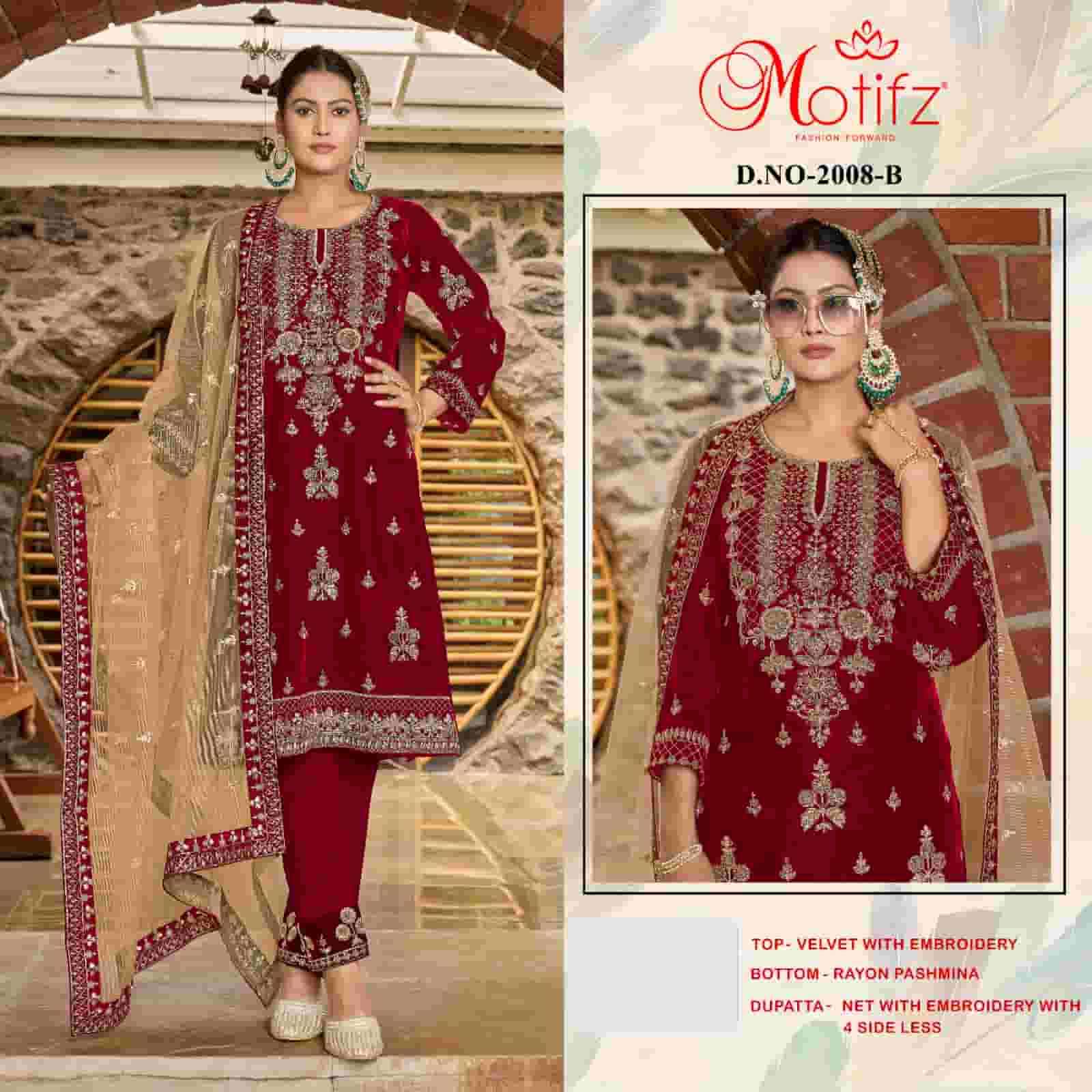Motifz 2008 Colors Pakistani Heavy Designer Style Winter Wear Suit Exporters view 2