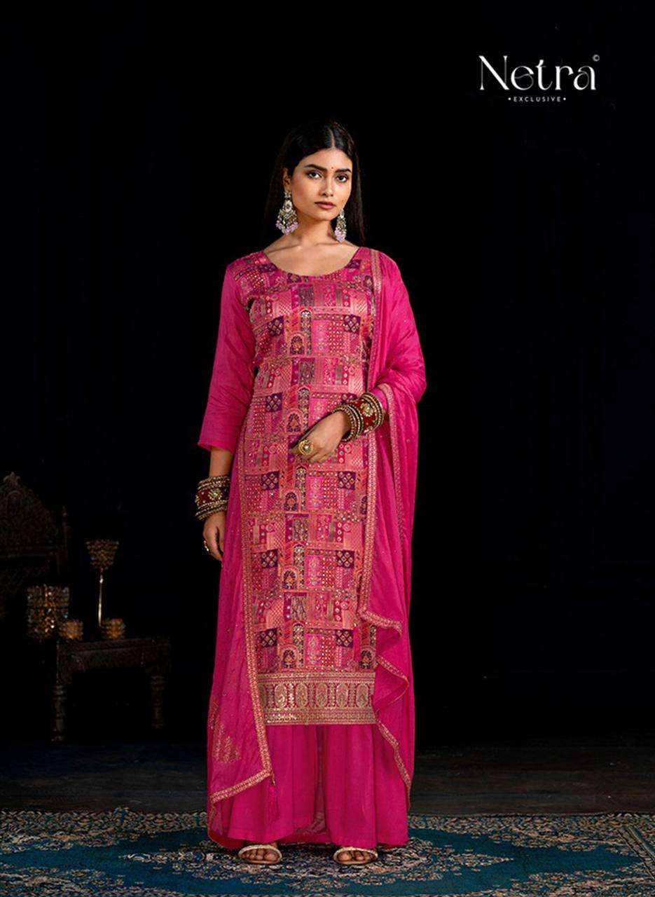 Netra Hiba Pink Edition Fancy Banarasi Designs Latest Suit Collection view 5