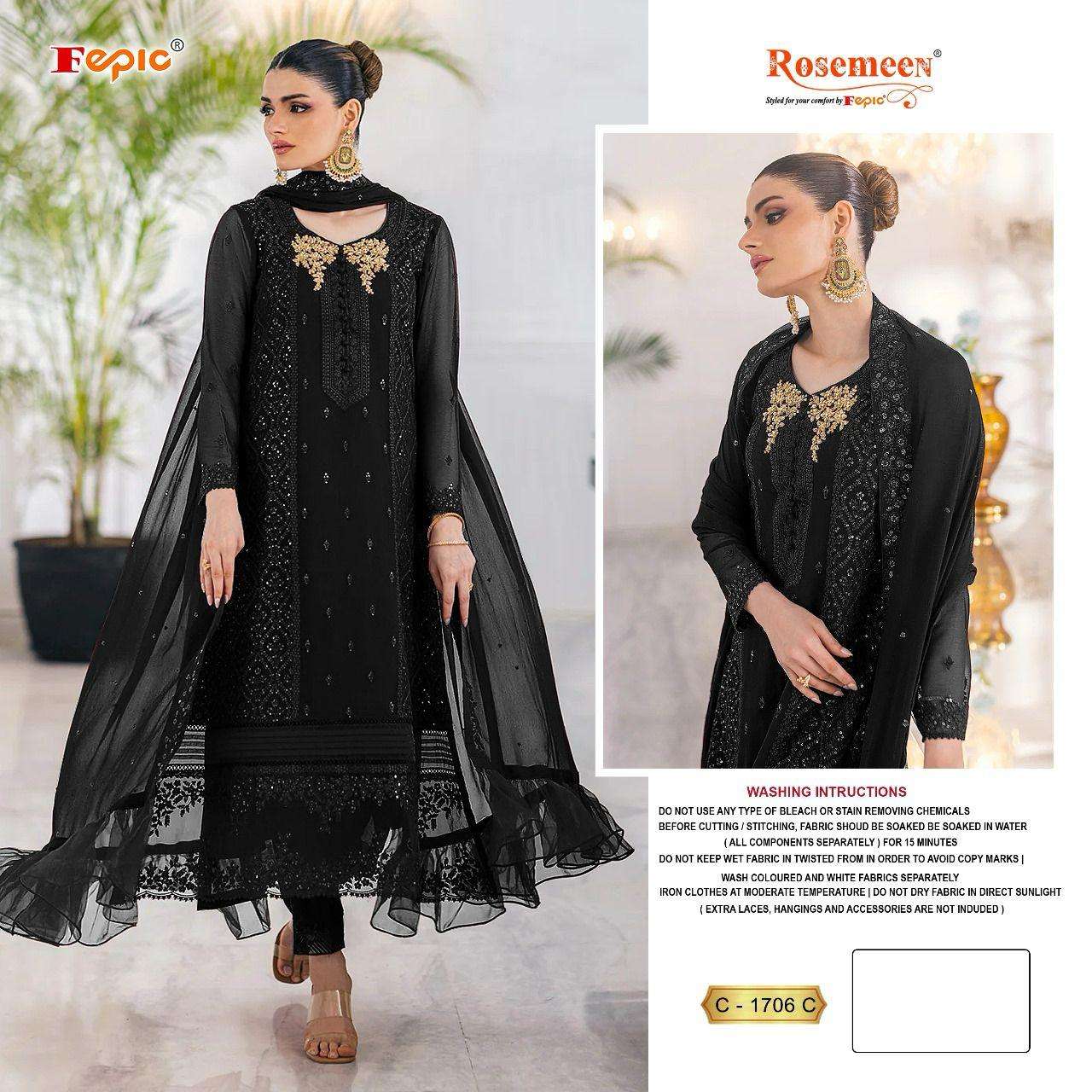 Fepic C 1706 Colors Party Wear Style Latest New Designer Pakistani Suit Online view 4