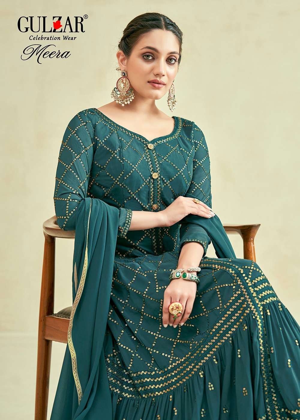 Gulzar Meera 2040 To 2041 Designer Ethnic Wear Gown Partywear Collection view 10