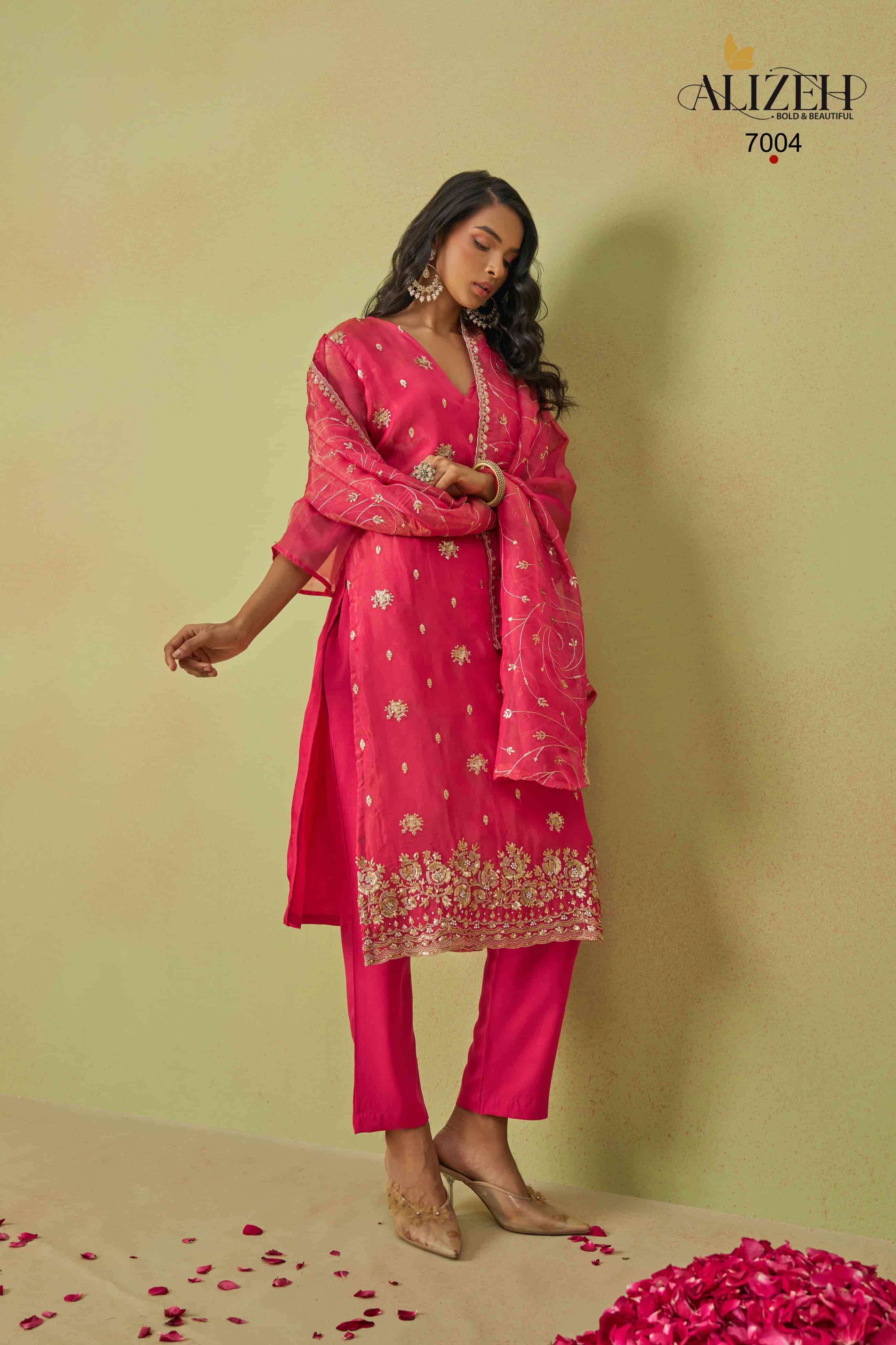 Alizeh Gulaabo 7001 to 7004 Shimmer Organza Salwar Suits view 15