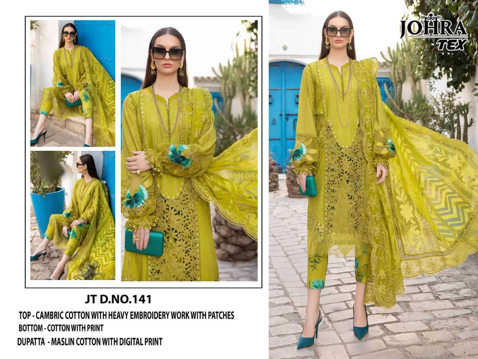 Johra Tex JT-141 Cotton Embroidered Salwar Suit