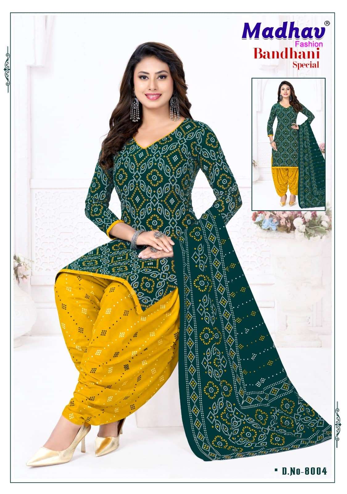 Madhav Fashion Bandhani Special Vol 8 Unstitch Cotton Bandhani Dress view 10