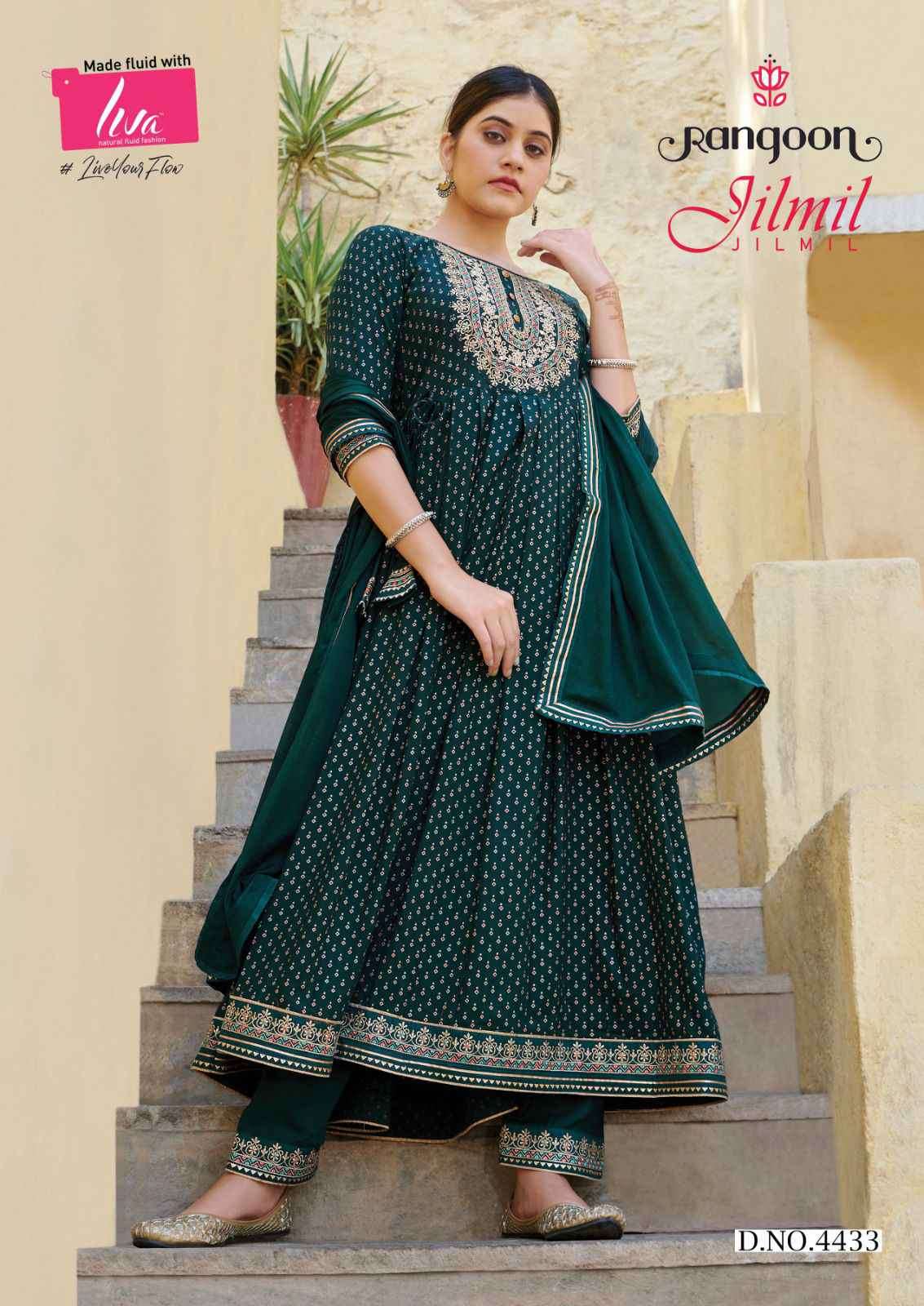 Rangoon Jilmil Festive Wear Stylish Anarkali Suit New Designs view 4