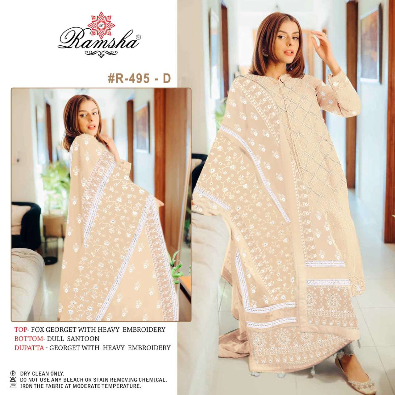 Ramsha R 495 Colors Georgette Pakistani Salwar Suit view 3