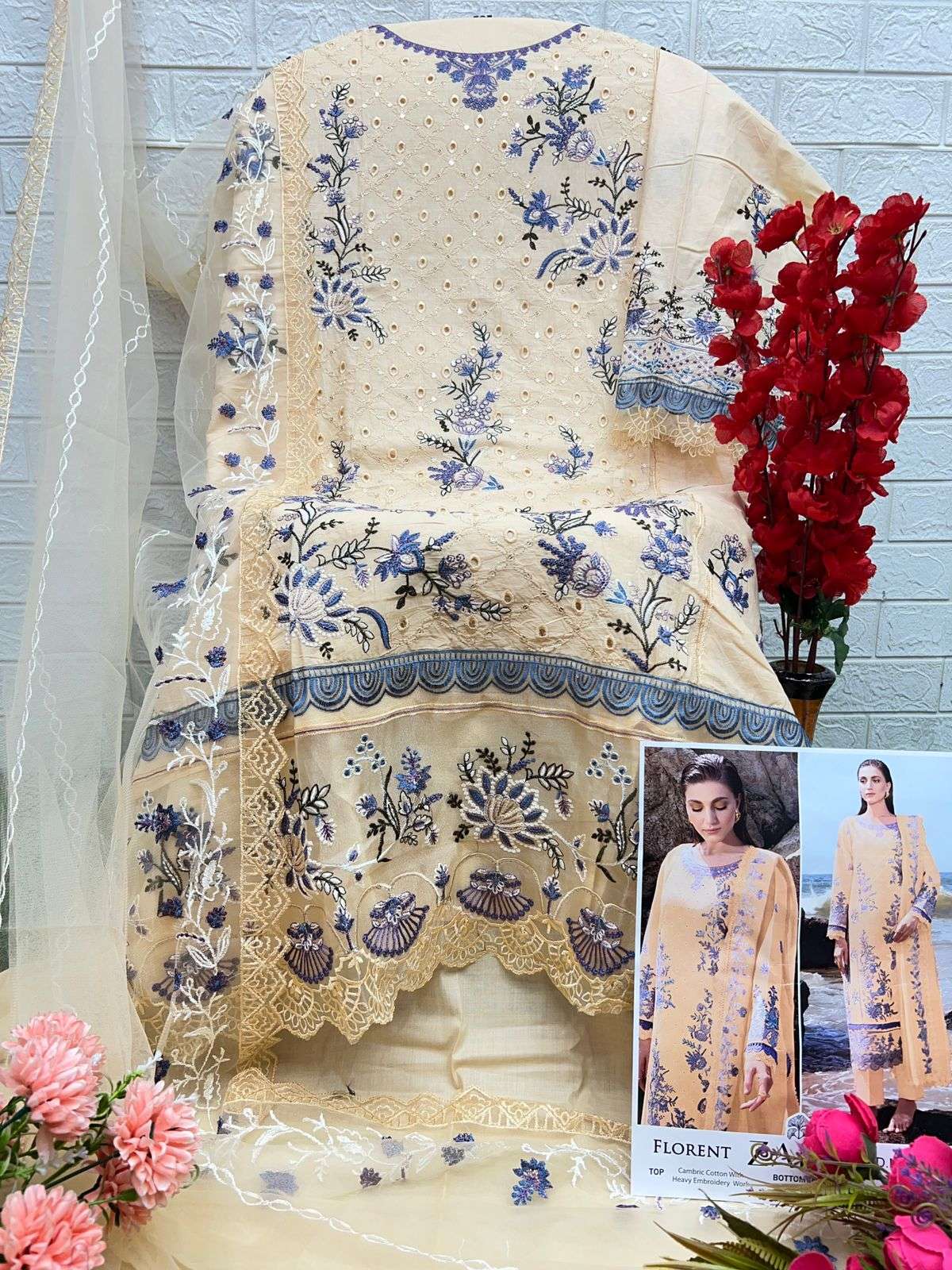 Zaha Florent 10296 Colors Pakistani Cotton Dress Catalog Exporters Buy Online view 2