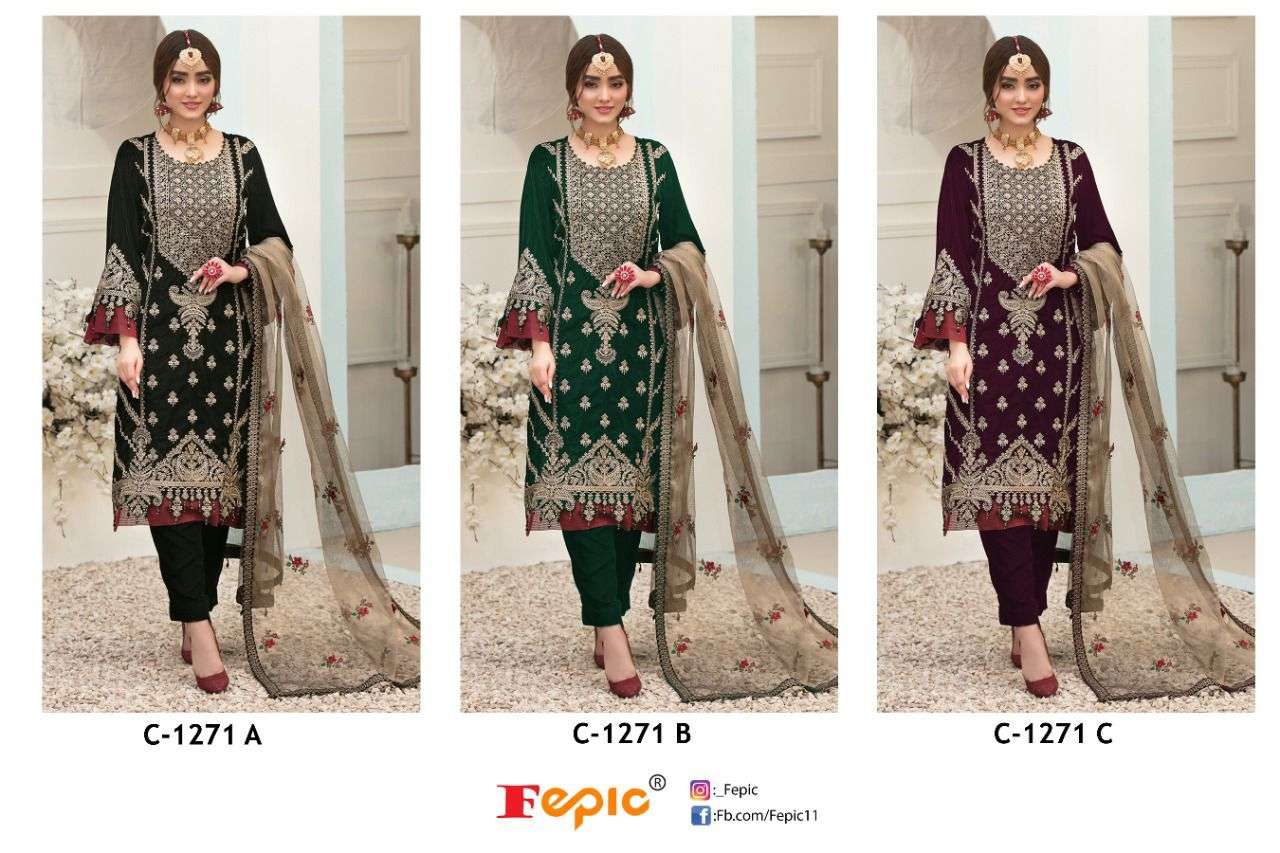 Fepic C 1271 Colors Designer Party Wear Pakistani Velvet Suit view 7