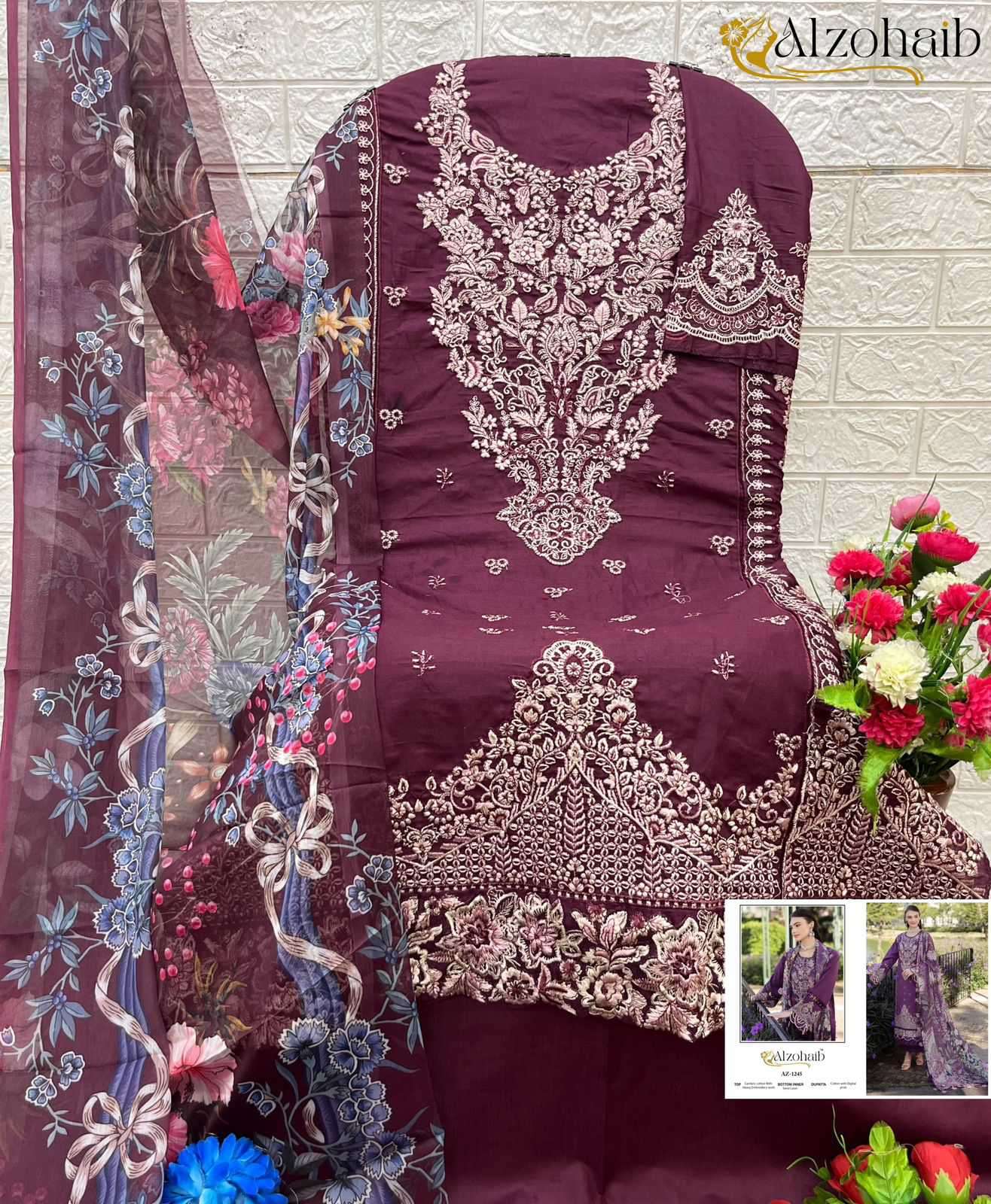 Alzohaib Fatima Nx Vol 1 Cotton Pakistani Suit view 6