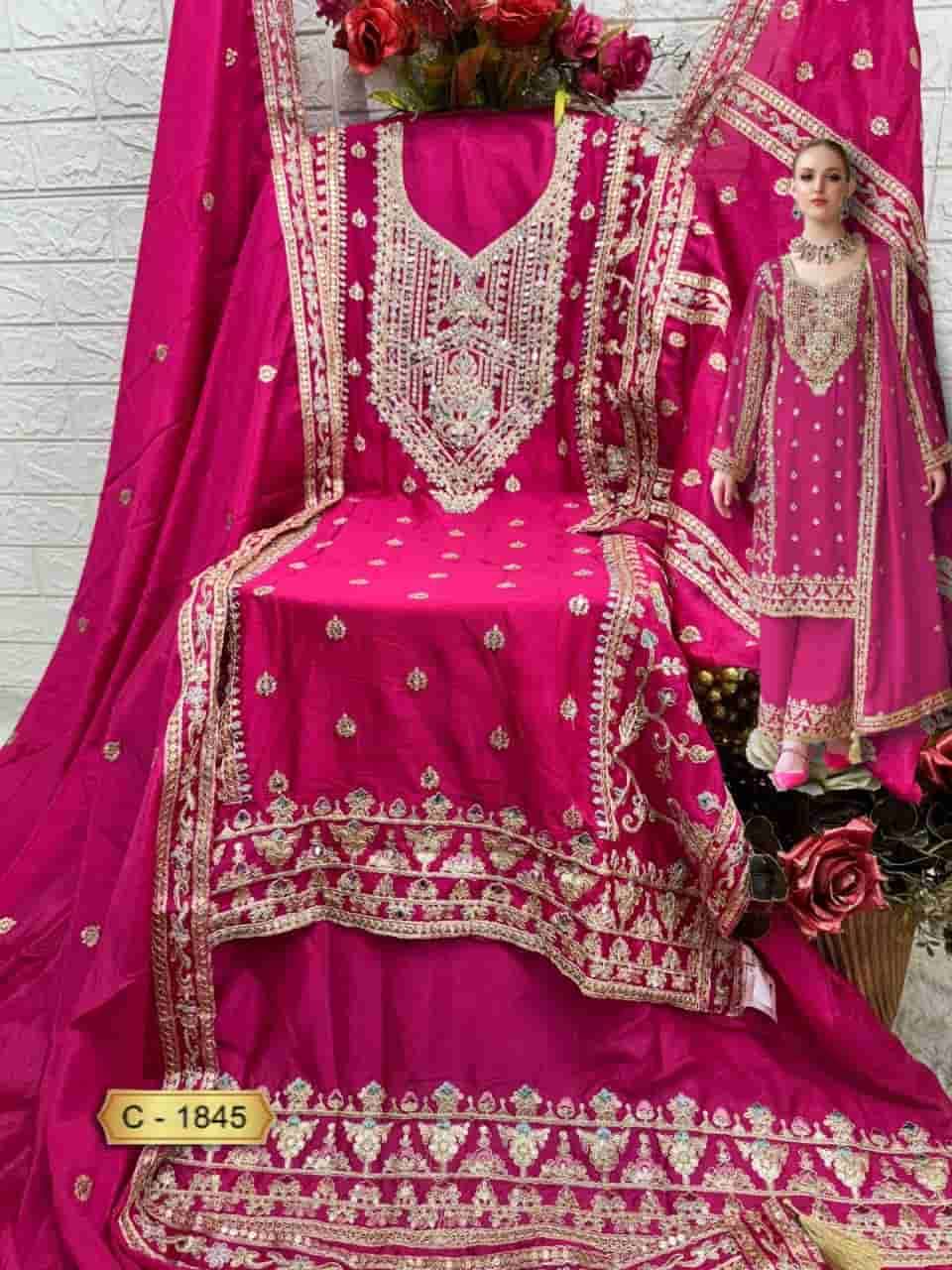 Fepic C 1845 A Pakistani Style Designer Embroidered Salwar Suit Exporter view 2