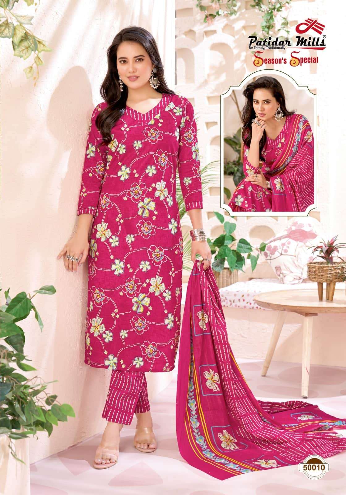 Patidar Mills Seasons Special Vol 50 Pure Cotton Unstitch Suit view 11