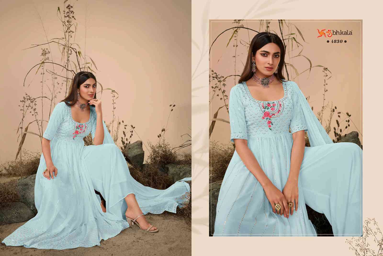 Shubhkala Flory Vol 27 Party Wear Nayra Cut Traditional Dress view 14